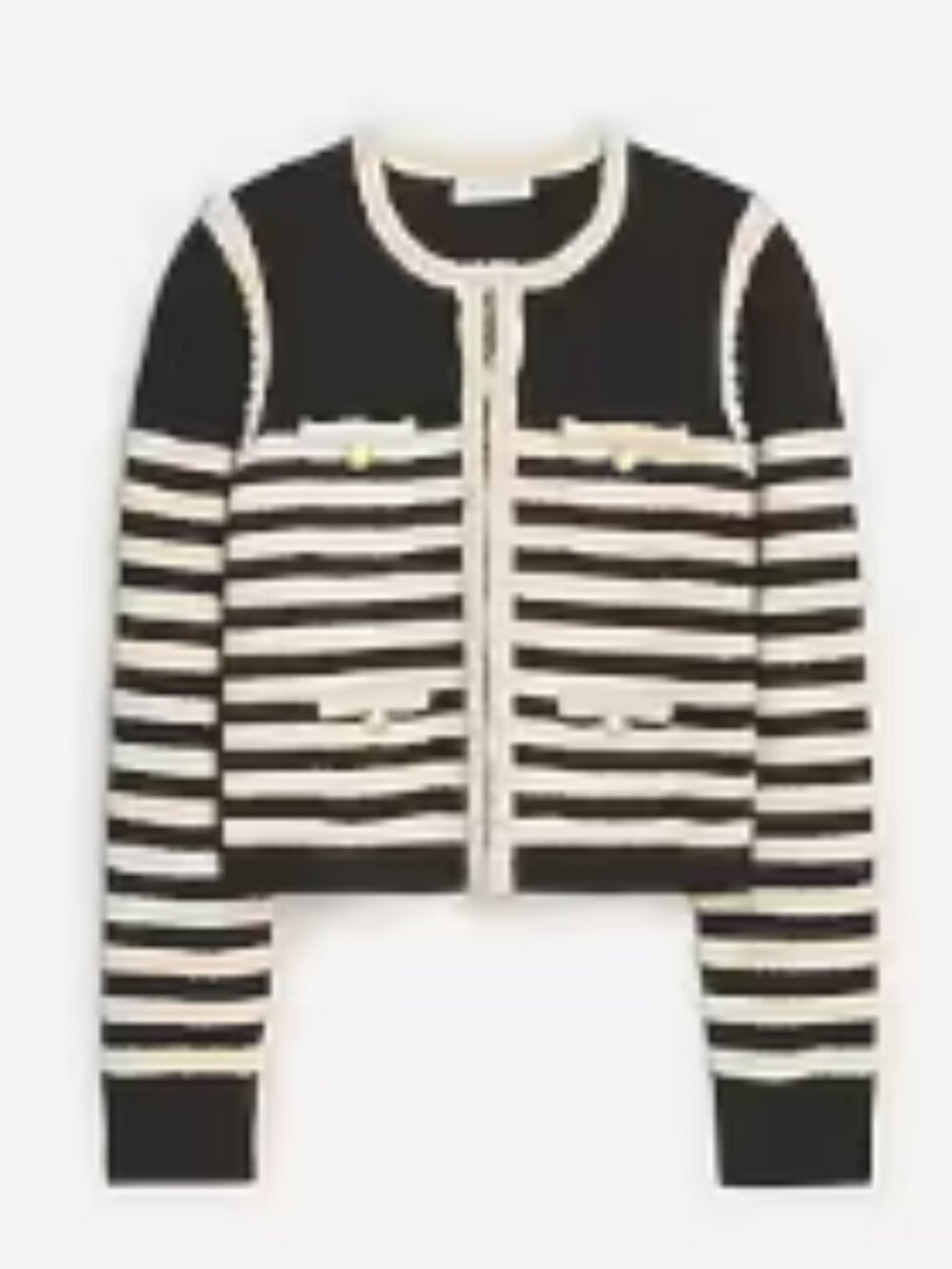 NWT JCrew Odette sweater lady jacket in striped bouclé (size M) stripped black